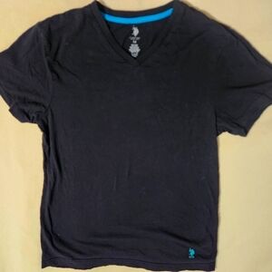 Polo Ralph Lauren Cottom Jersey Black V-Neck T-Shirt Size M